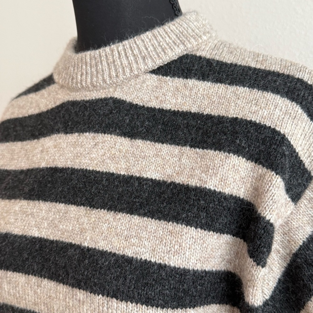 Striped Black and Gray Sweater - Picture 4 of 5